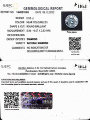 0.92/Cents Natural Diamond With Govt. Lab Certificate (110000)